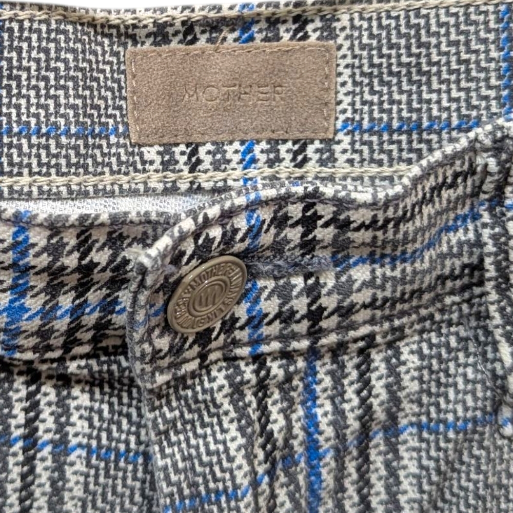 MOTHER The Insider Ankle Glen Plaid Tuxedo Strip Pants (30) - Picture 4 of 12